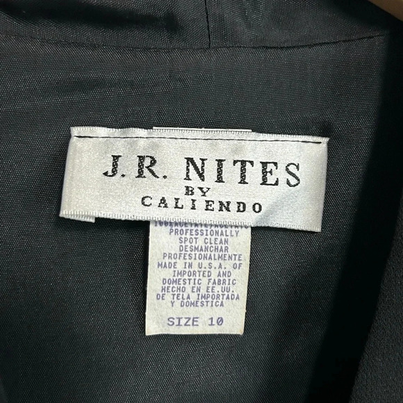 Vintage J.R. Nites  by Caliendo Black Beaded Top Bell Sleeves Size 10 Whimsigoth - Picture 14 of 16